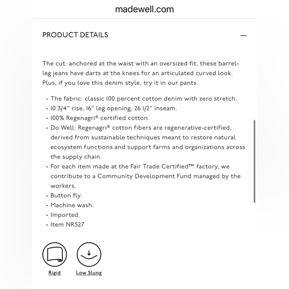 Madewell Blue Darted Barrel Leg Women's Jeans - Picture 6 of 7